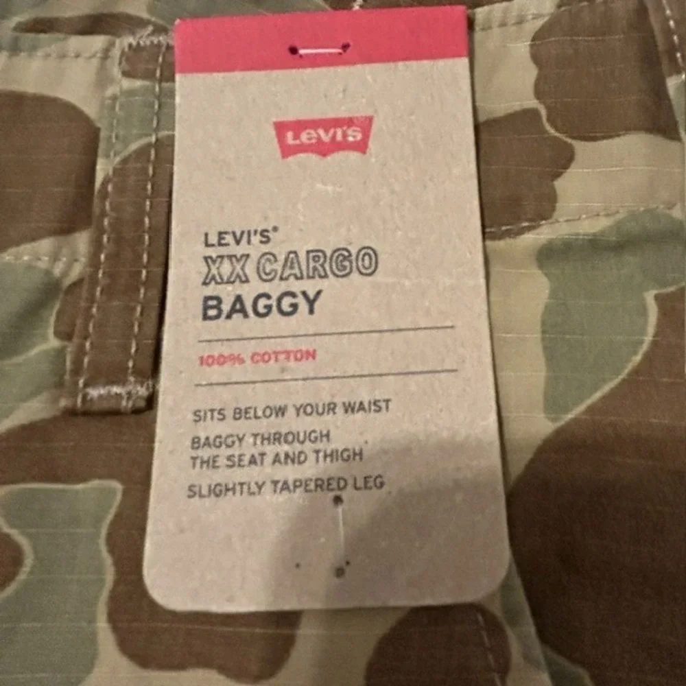 Levi's XX Cargo Baggy Pants Mens 31x32 Camo Utility Adjustable Waist Cotton NEW